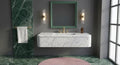 Carrara Marble Floating Sink, Wall Mounted Luxury Basin, White Stone Vessel