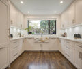 Calacatta Gold Marble Farmhouse Sink, Hand Carved Ribbed Apron Front, Luxury Kitchen Sink