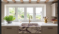 Calacatta Viola Marble Farmhouse Sink, Hand Carved Ribbed Apron Front Stone Washbasin