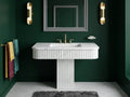 Calacatta New York Marble Fluted Pedestal Sink | Reeded Column Vanity (60x40cm)