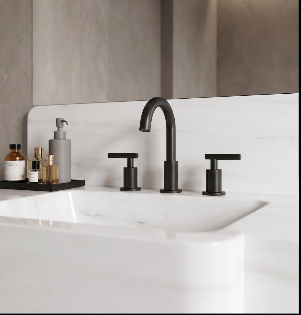 Marmara White Marble Vanity Sink and Pedestal – Integrated Stone Basin Set