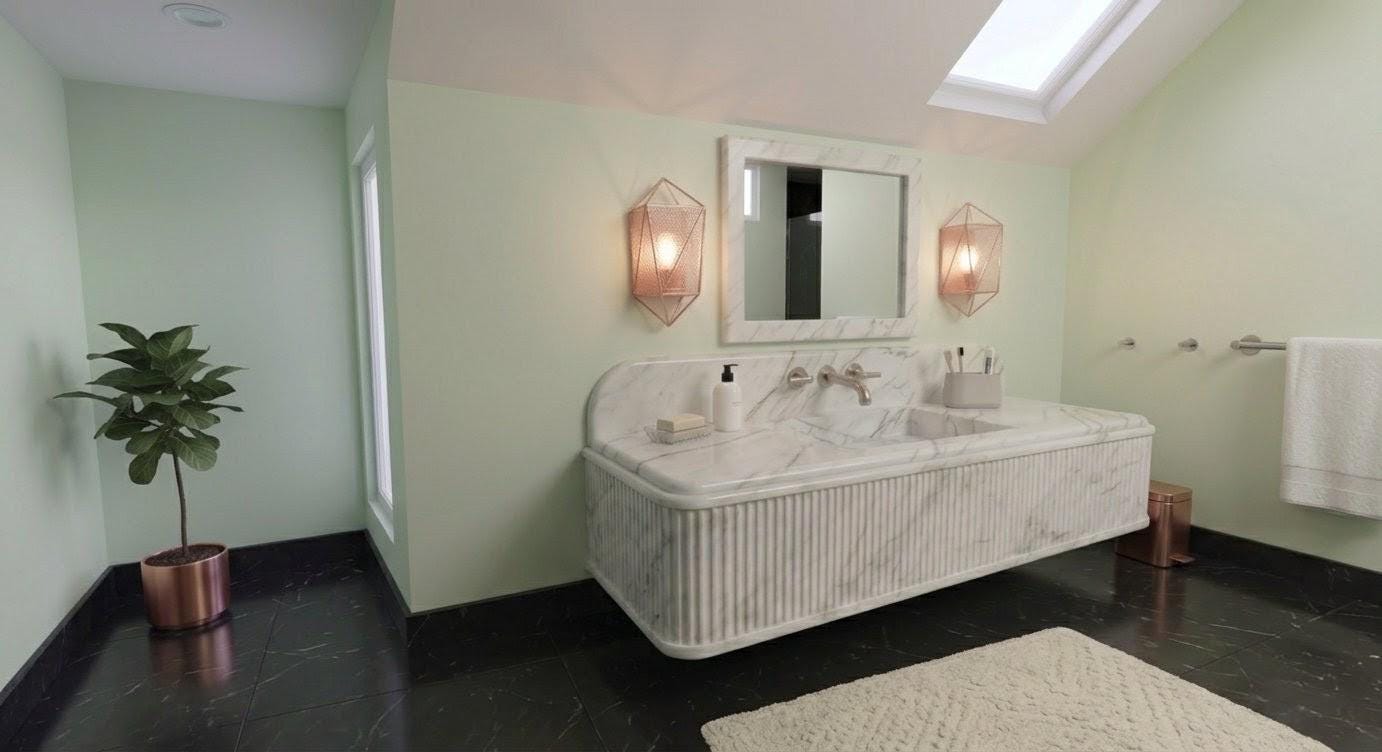 Calacatta Carrara Marble Vessel Sink, Hand-Carved Above-Counter Basin