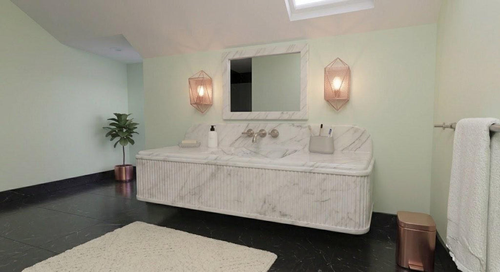 Calacatta Carrara Marble Vessel Sink, Hand-Carved Above-Counter Basin