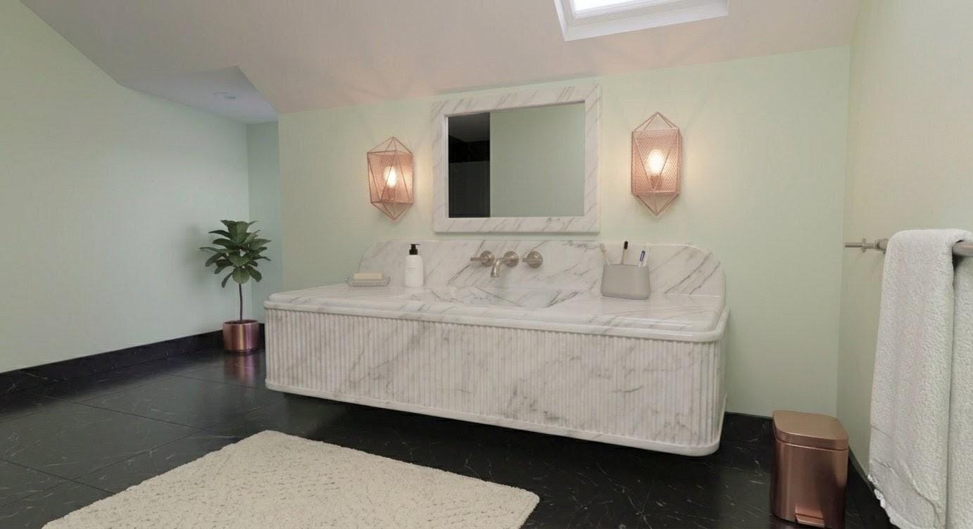 Calacatta Carrara Marble Vessel Sink, Hand-Carved Above-Counter Basin