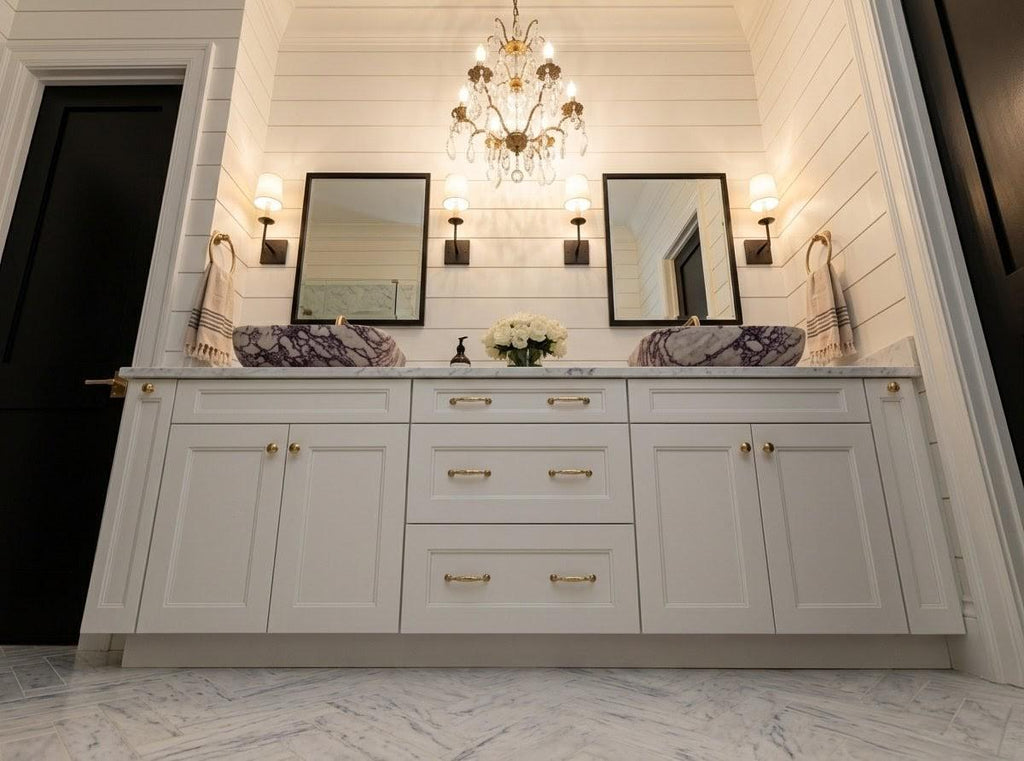 Calacatta Viola Marble Vessel Sink, Handcrafted Natural Stone Bathroom Washbasin