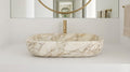 Calacatta Gold Marble Vessel Sink, Natural Stone Bathroom Basin, Luxury Decor