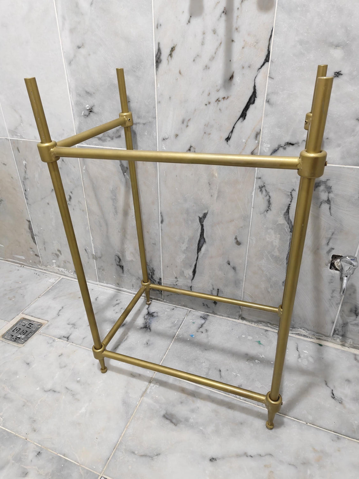 Custom Gold Painted Iron Marble Sink Stand, Luxury Vanity Console Legs (Custom Fit)