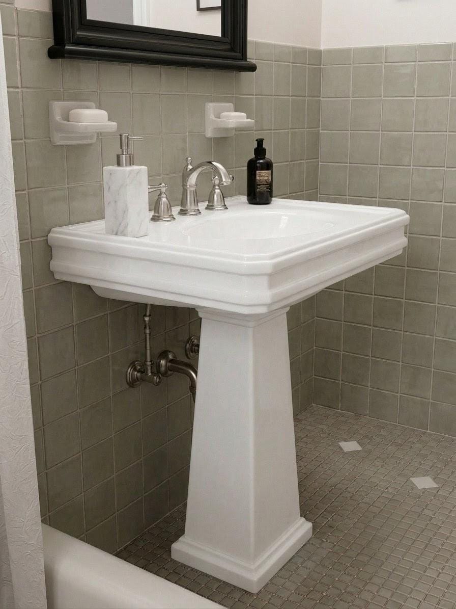 Handcrafted Calacatta Viola, Gold , Pure White Marble Pedestal Sink, Ogee Edge Basin (Freestanding)