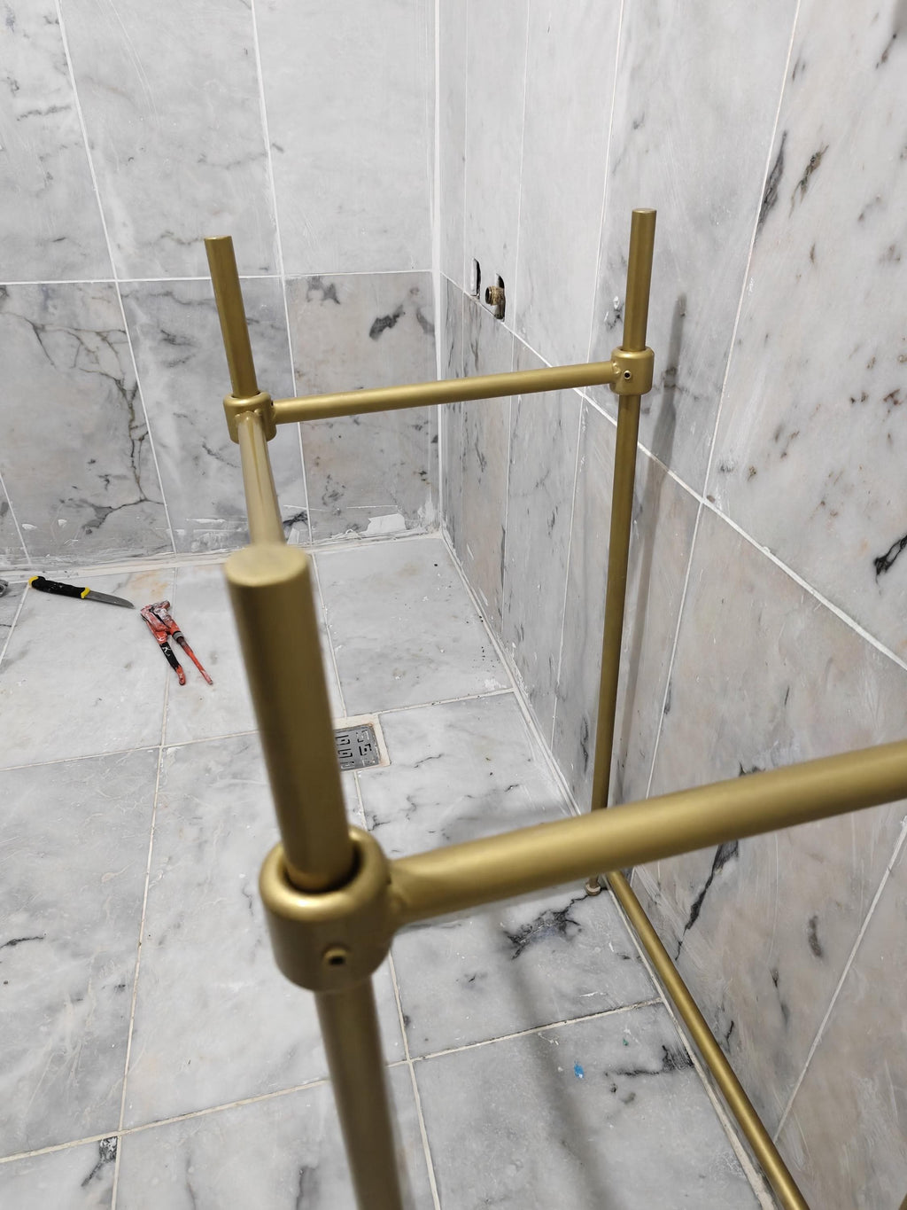 Custom Gold Painted Iron Marble Sink Stand, Luxury Vanity Console Legs (Custom Fit)