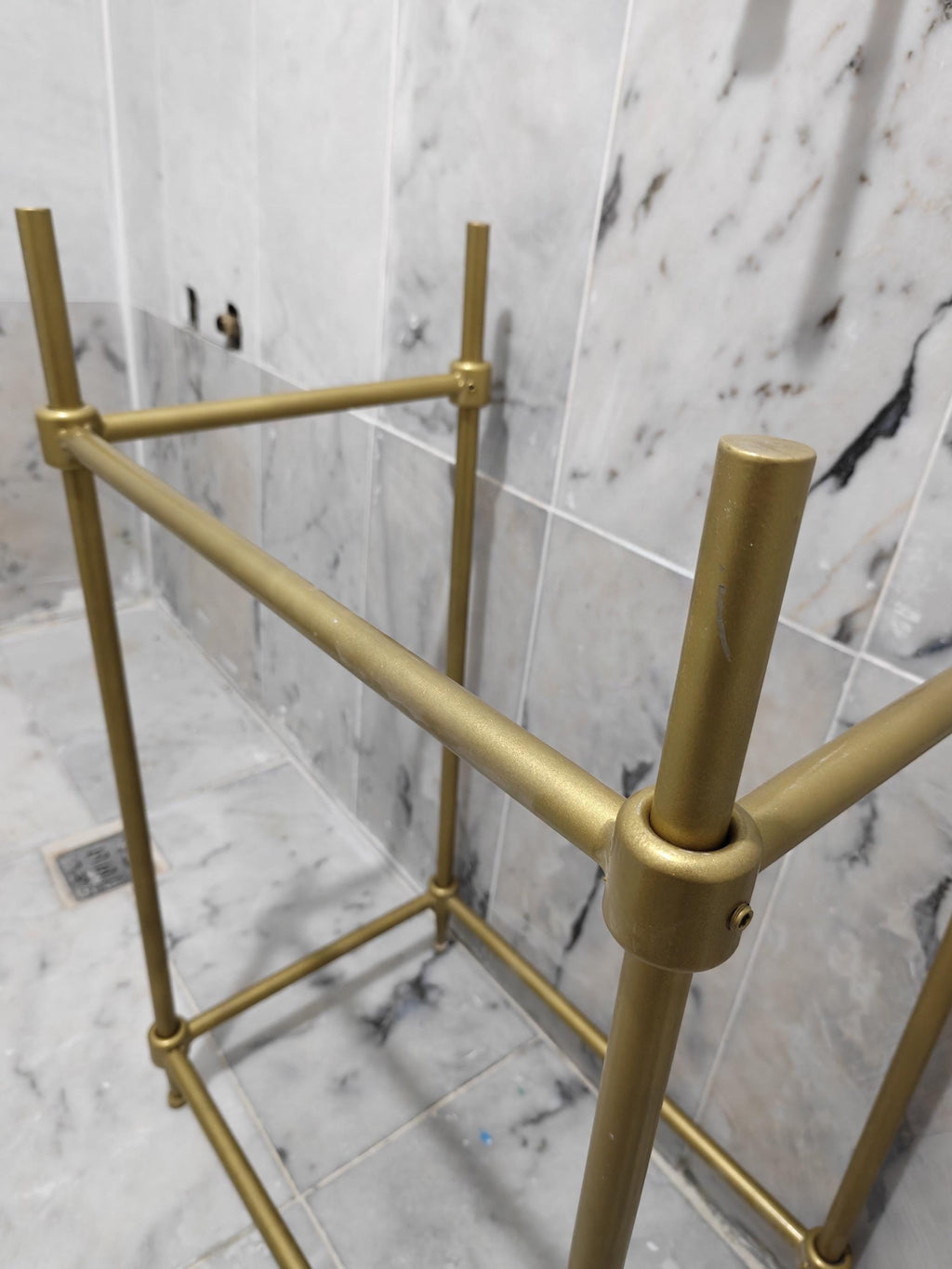 Custom Gold Painted Iron Marble Sink Stand, Luxury Vanity Console Legs (Custom Fit)