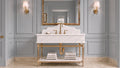 Calacatta New York Marble Console Vanity | Gold Brass Stand | Luxury Bathroom Sink
