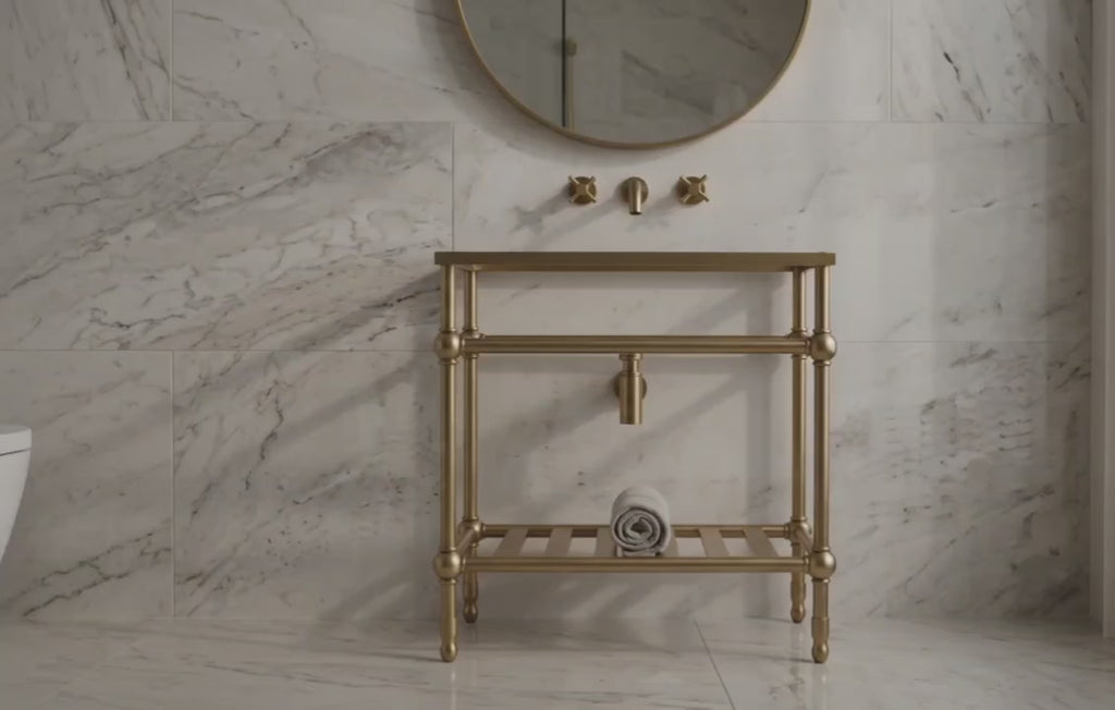 Custom Marble Sink Stand, Brass Vanity Legs, Bathroom Console Frame, Luxury Washstand Support