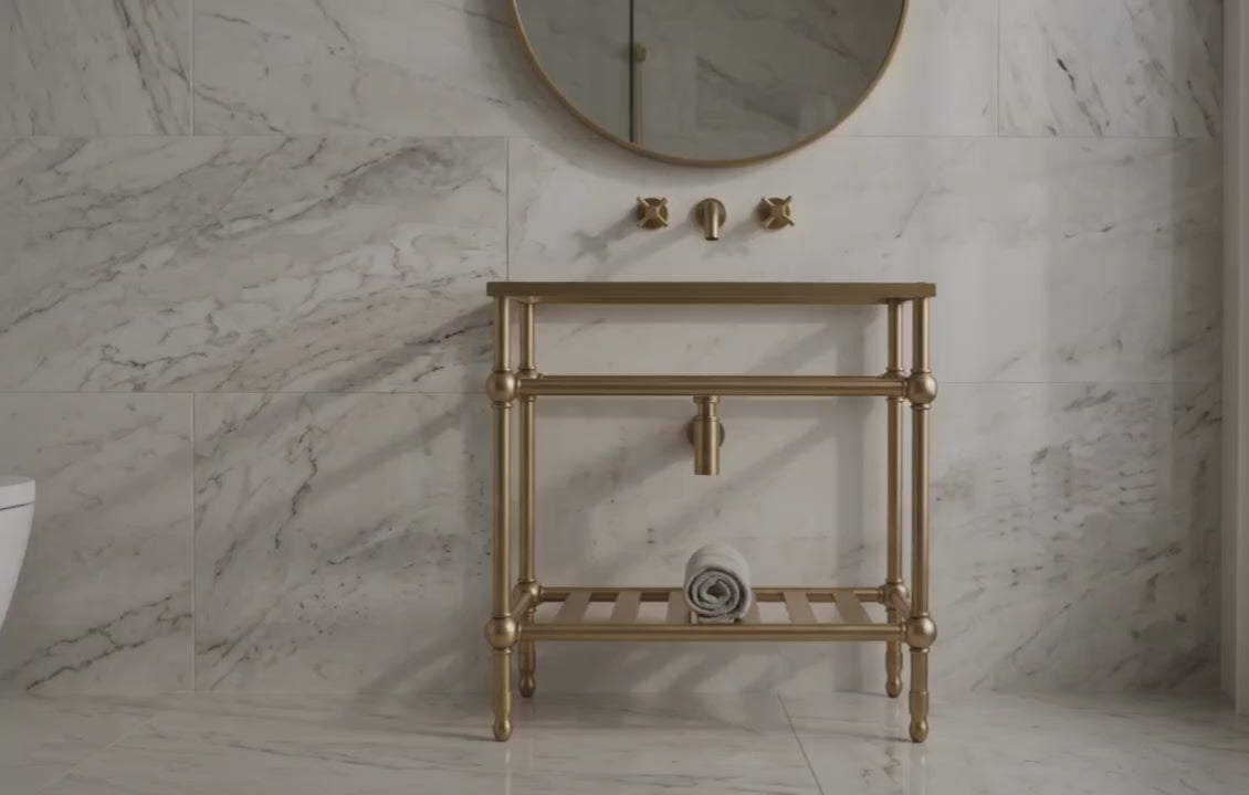 Custom Marble Sink Stand, Brass Vanity Legs, Bathroom Console Frame, Luxury Washstand Support