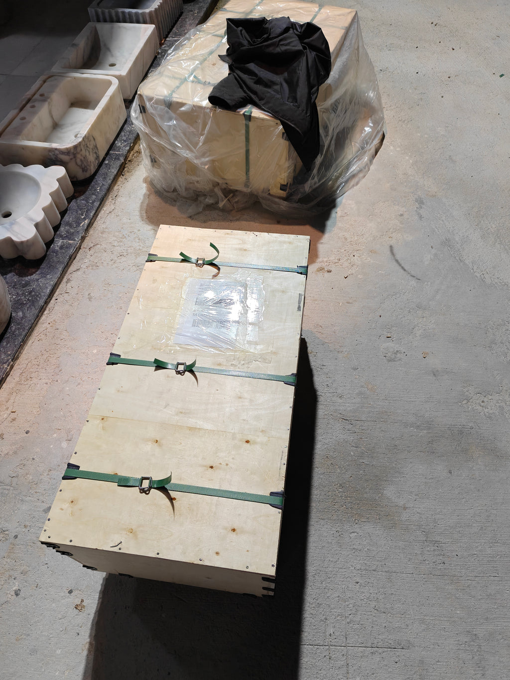 Calacatta Viola Marble Sink Vanity, Brass Stand, Custom Powder Room Basin
